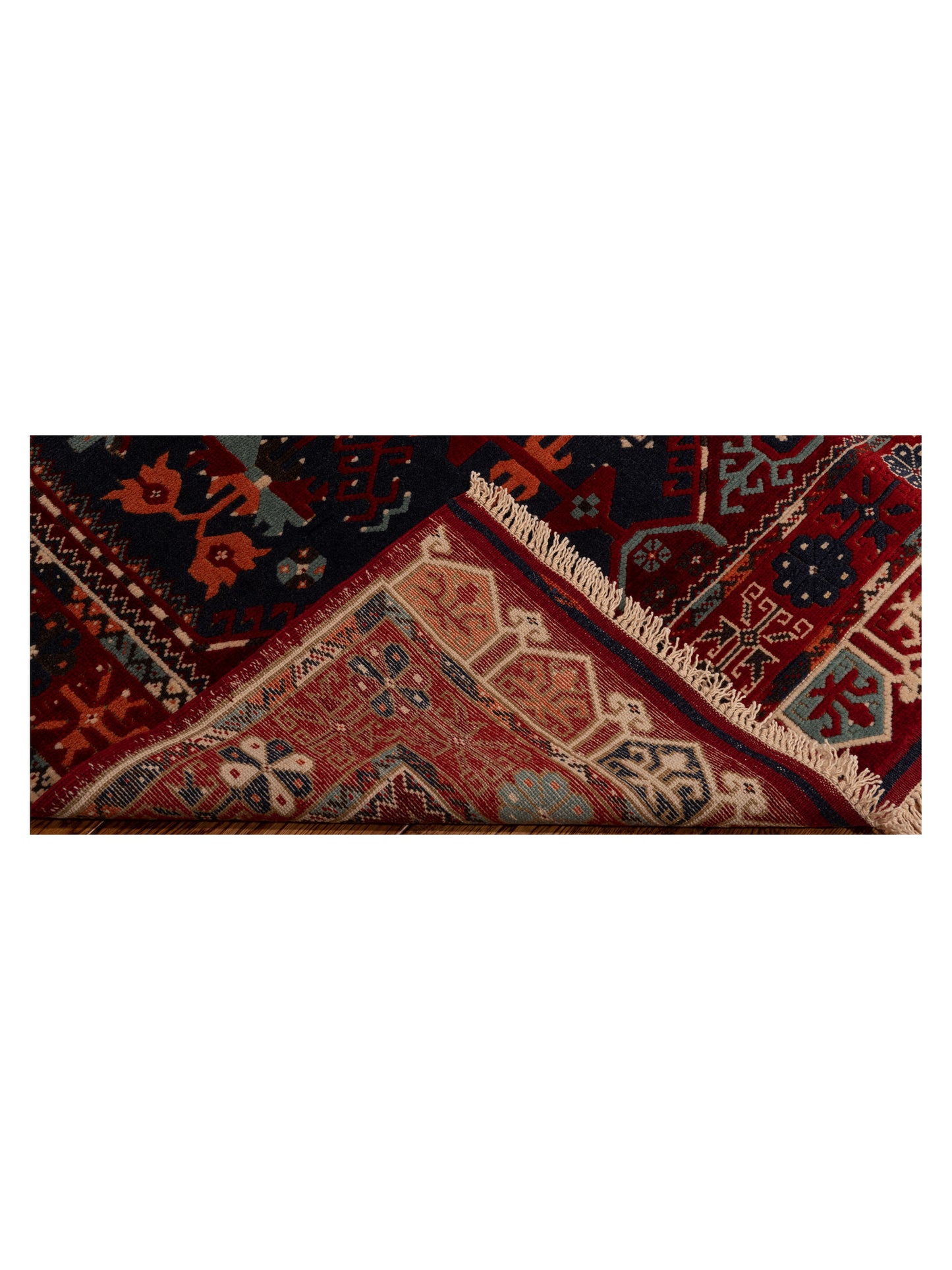 Shirvara Navy Red 4.1x5.7 Hand Knotted Rug