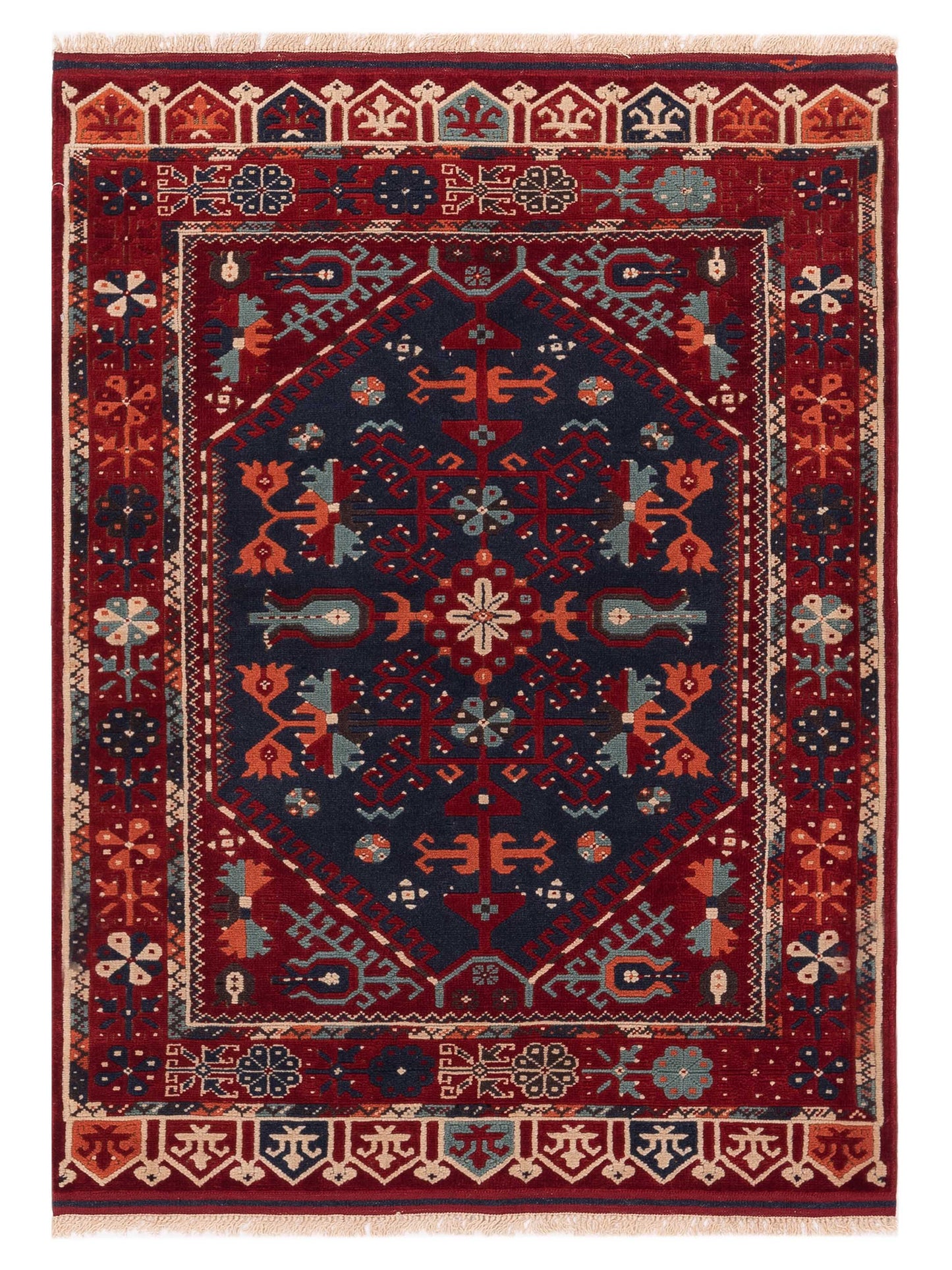 Pasha Turkish Shirwan  Navy Red Traditional