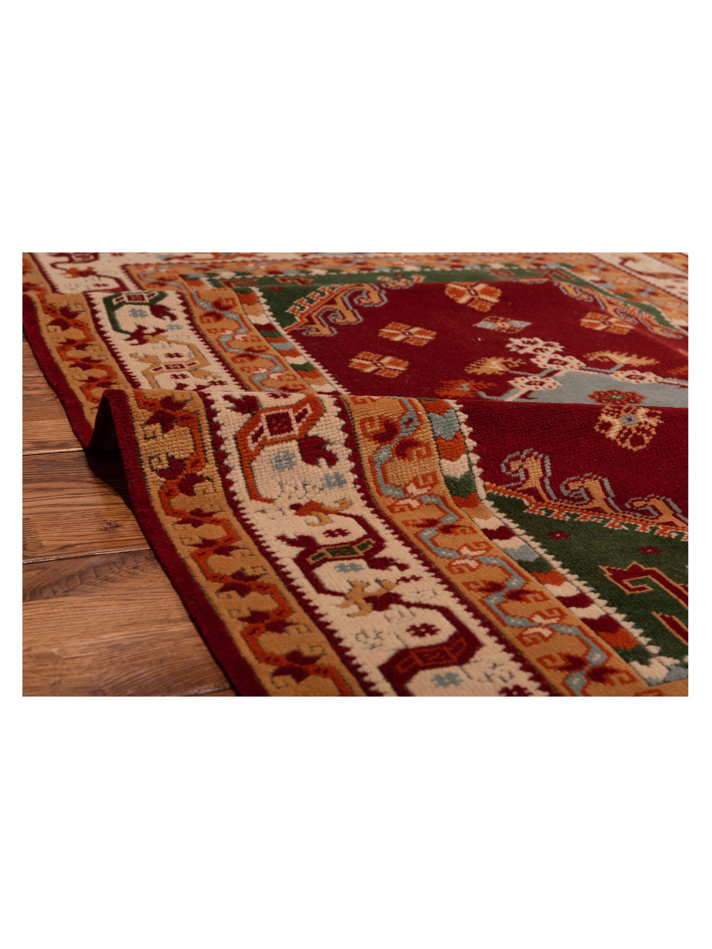 Shirvara Ivory Red 3.10x5.6 Hand Knotted Rug