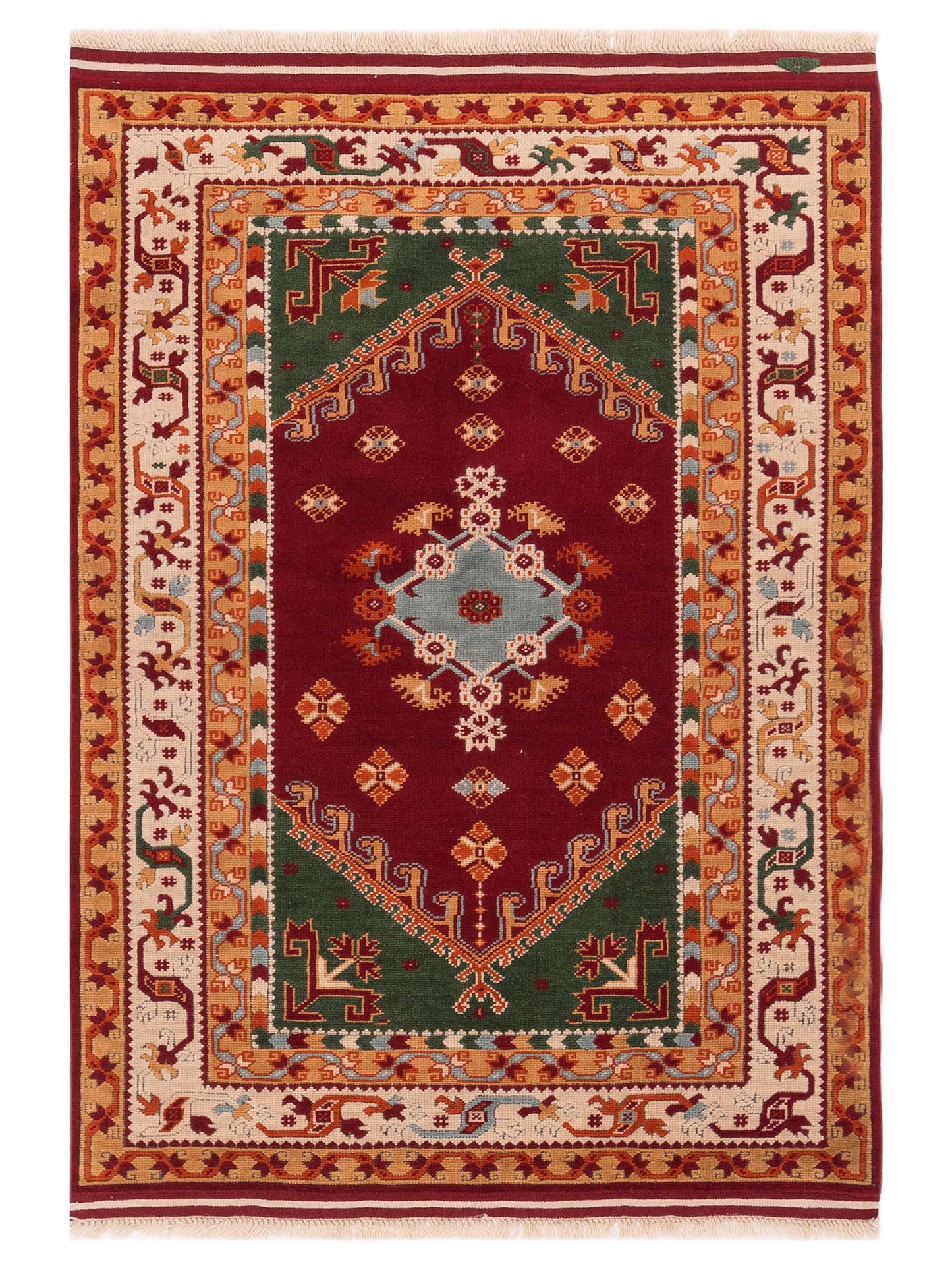 Pasha Turkish Shirwan  Ivory Red Traditional