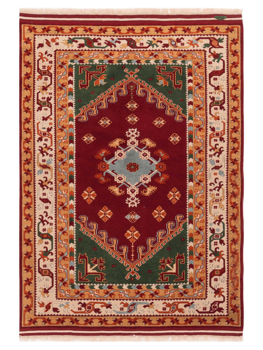 Pasha Turkish Shirwan  Ivory Red Traditional