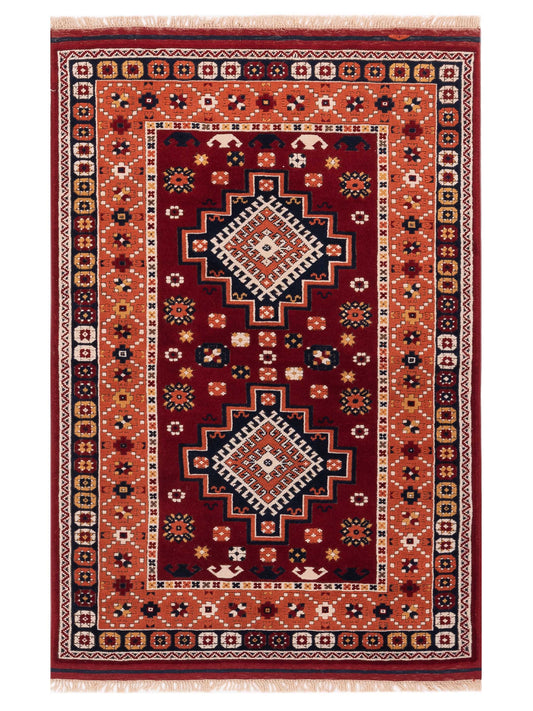Pasha Turkish Shirwan  Red Orange Traditional