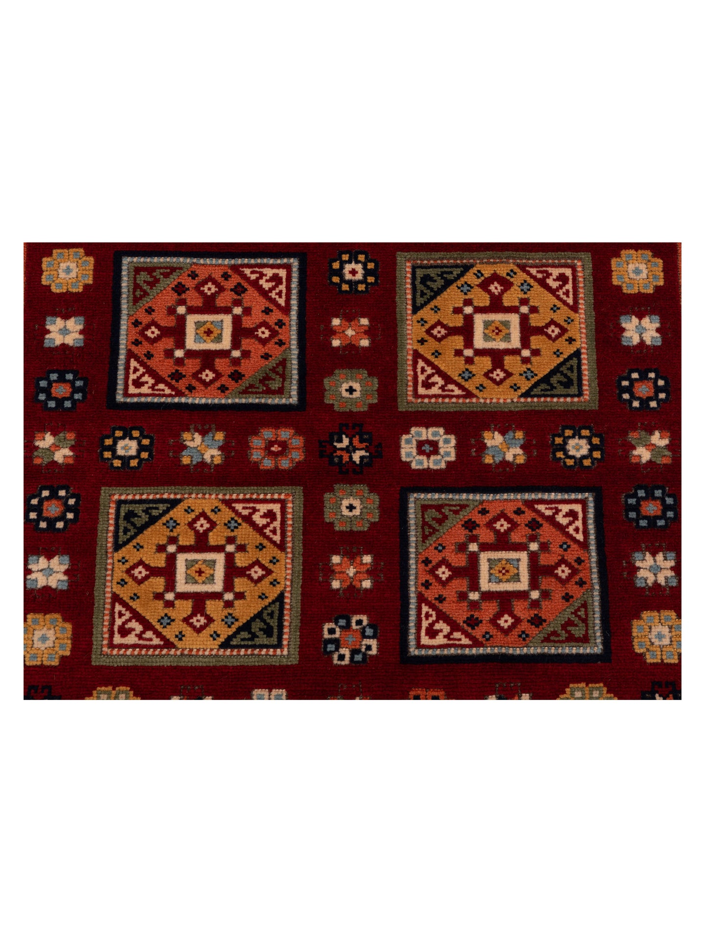 Shirvara Red Ivory 3.10x5.4 Hand Knotted Rug