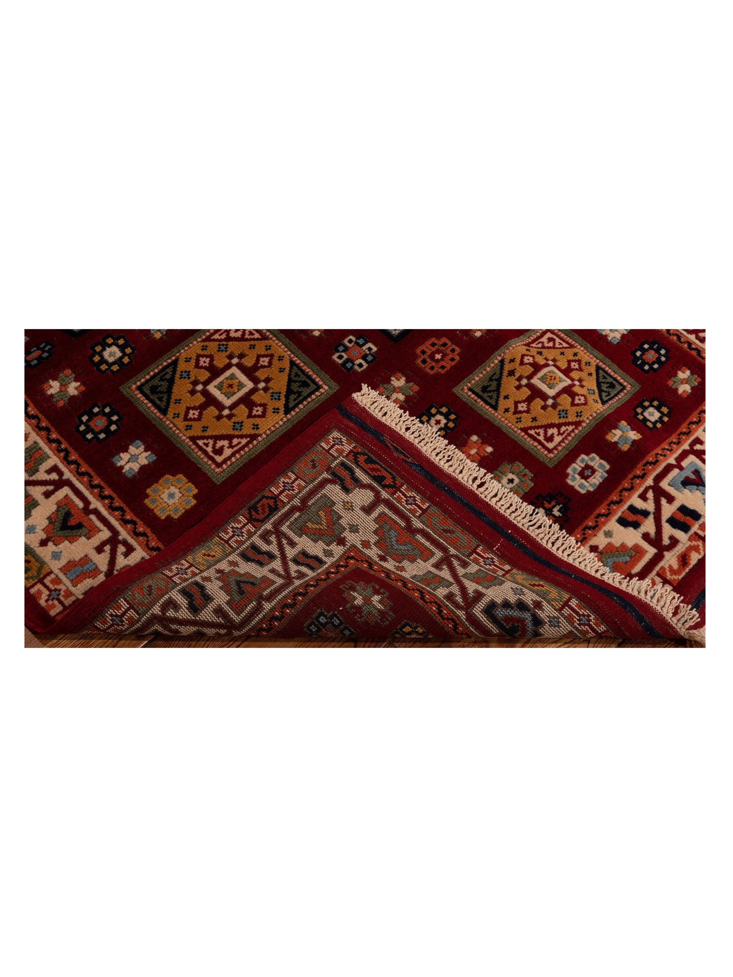Shirvara Red Ivory 3.10x5.4 Hand Knotted Rug