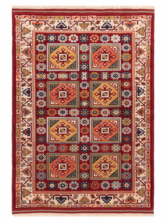 Pasha Turkish Shirwan  Red Ivory Traditional