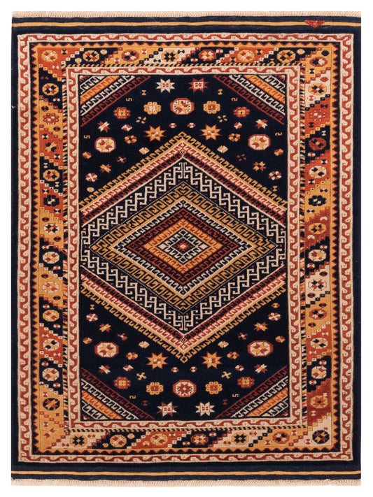 Pasha Turkish Shirwan  Navy Orange Traditional