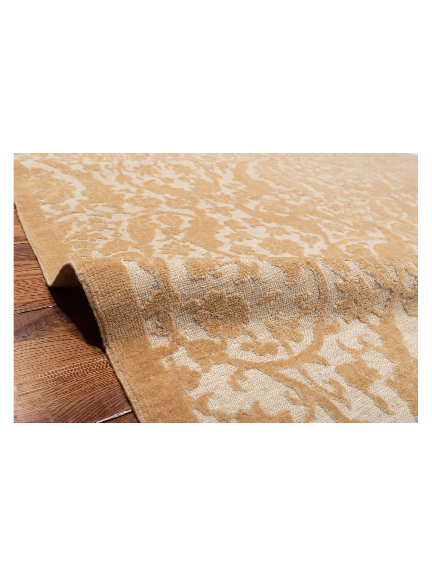 Defnera Ivory Gold 8.1x9.10 Hand Knotted Rug