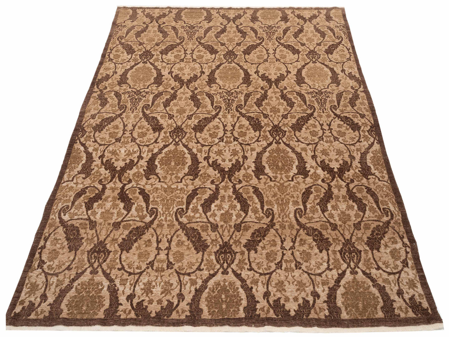 Defnera Brown Brown 8.1x9.8 Hand Knotted Rug