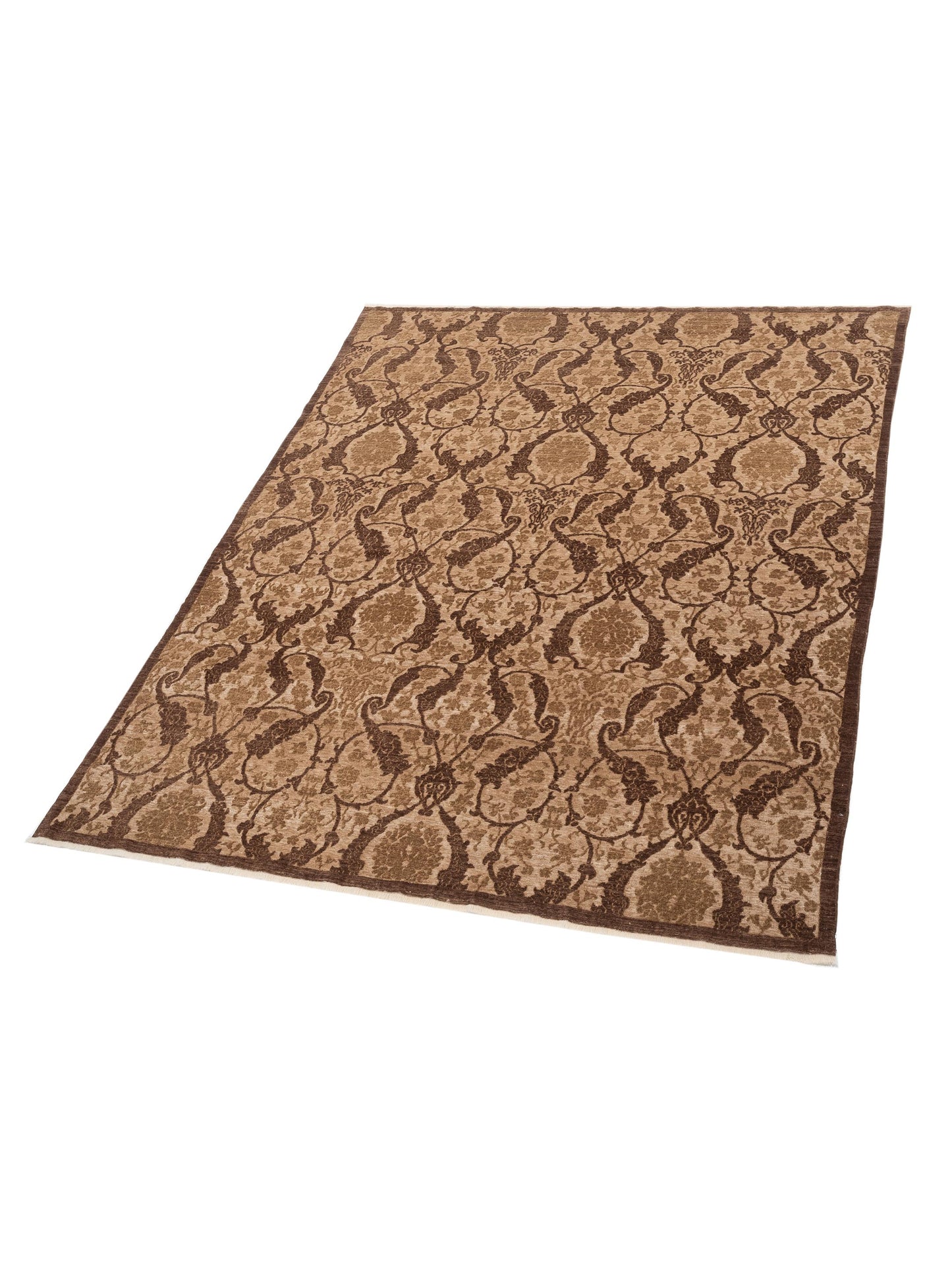 Defnera Brown Brown 8.1x9.8 Hand Knotted Rug