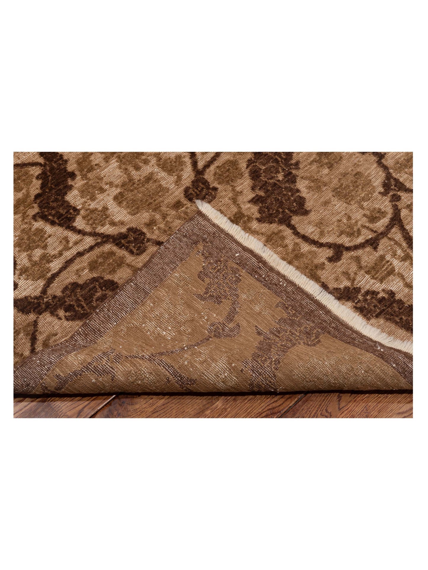 Defnera Brown Brown 8.1x9.8 Hand Knotted Rug