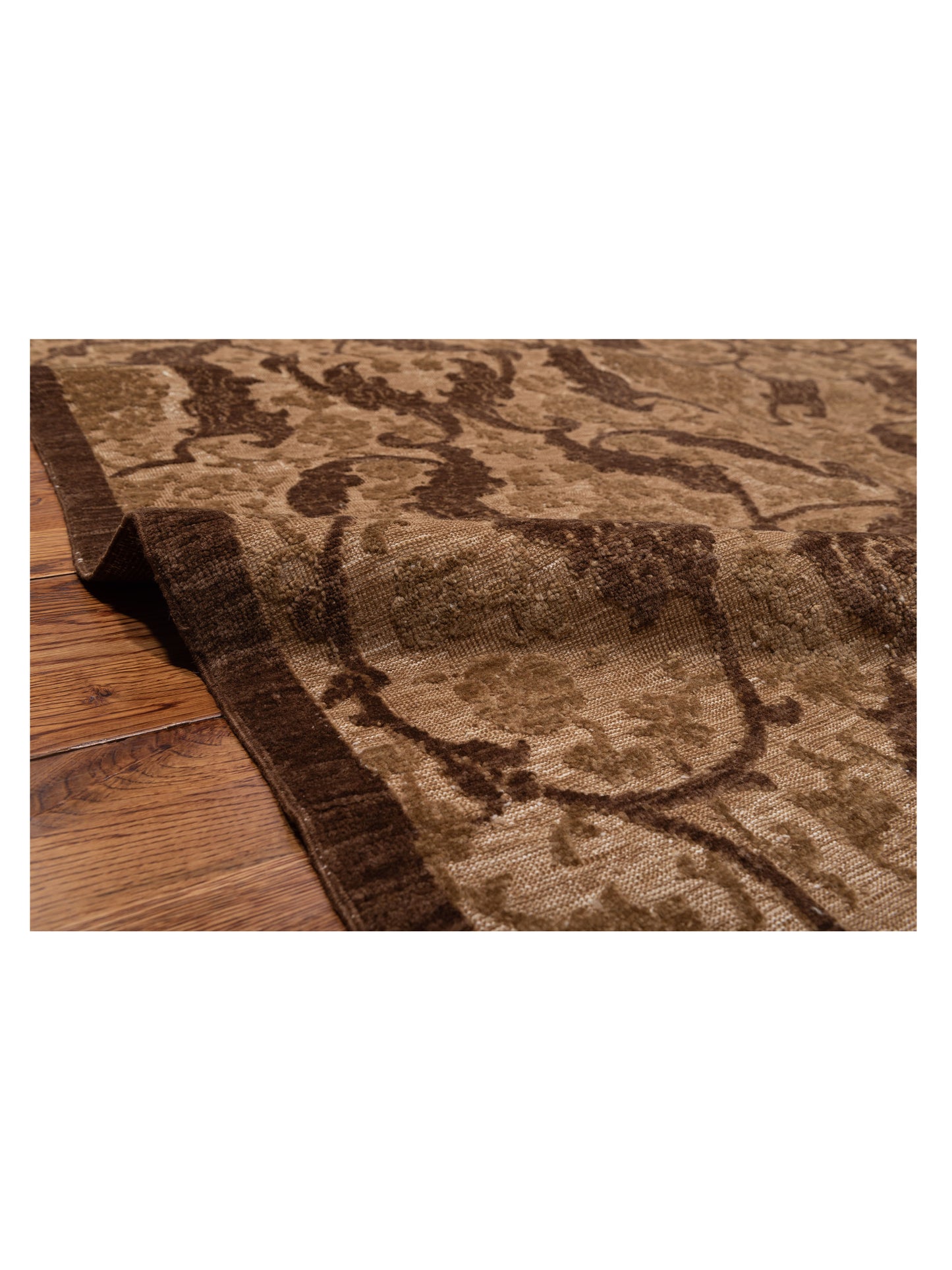 Defnera Brown Brown 8.1x9.8 Hand Knotted Rug