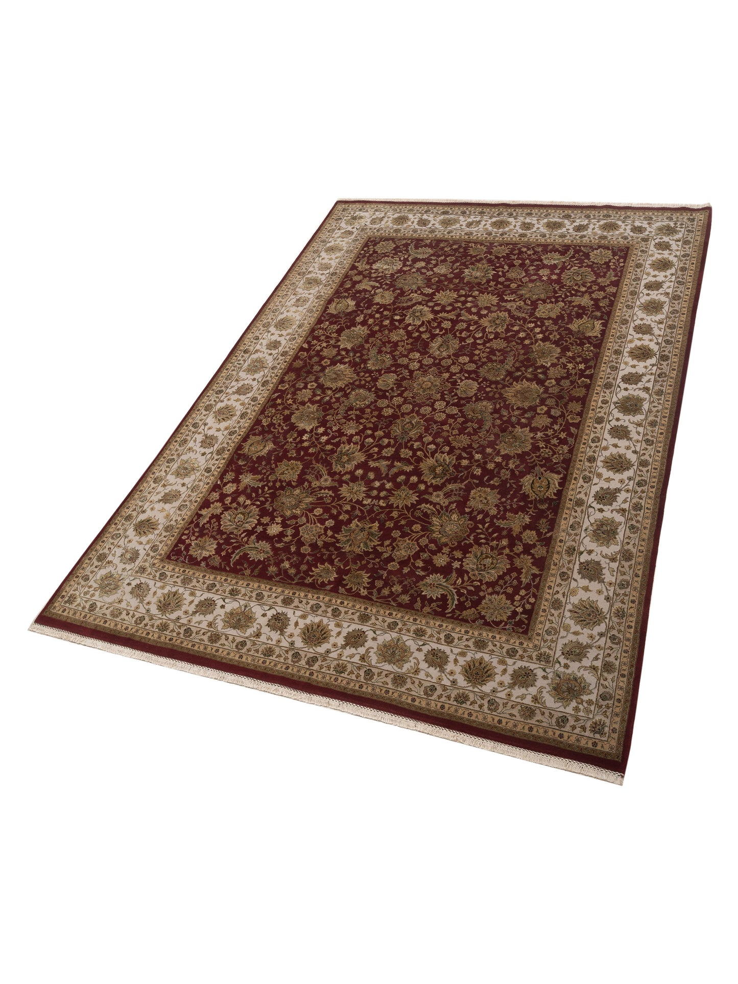 Javira Silk Red Beige 8.8x12.5 Hand Knotted Rug