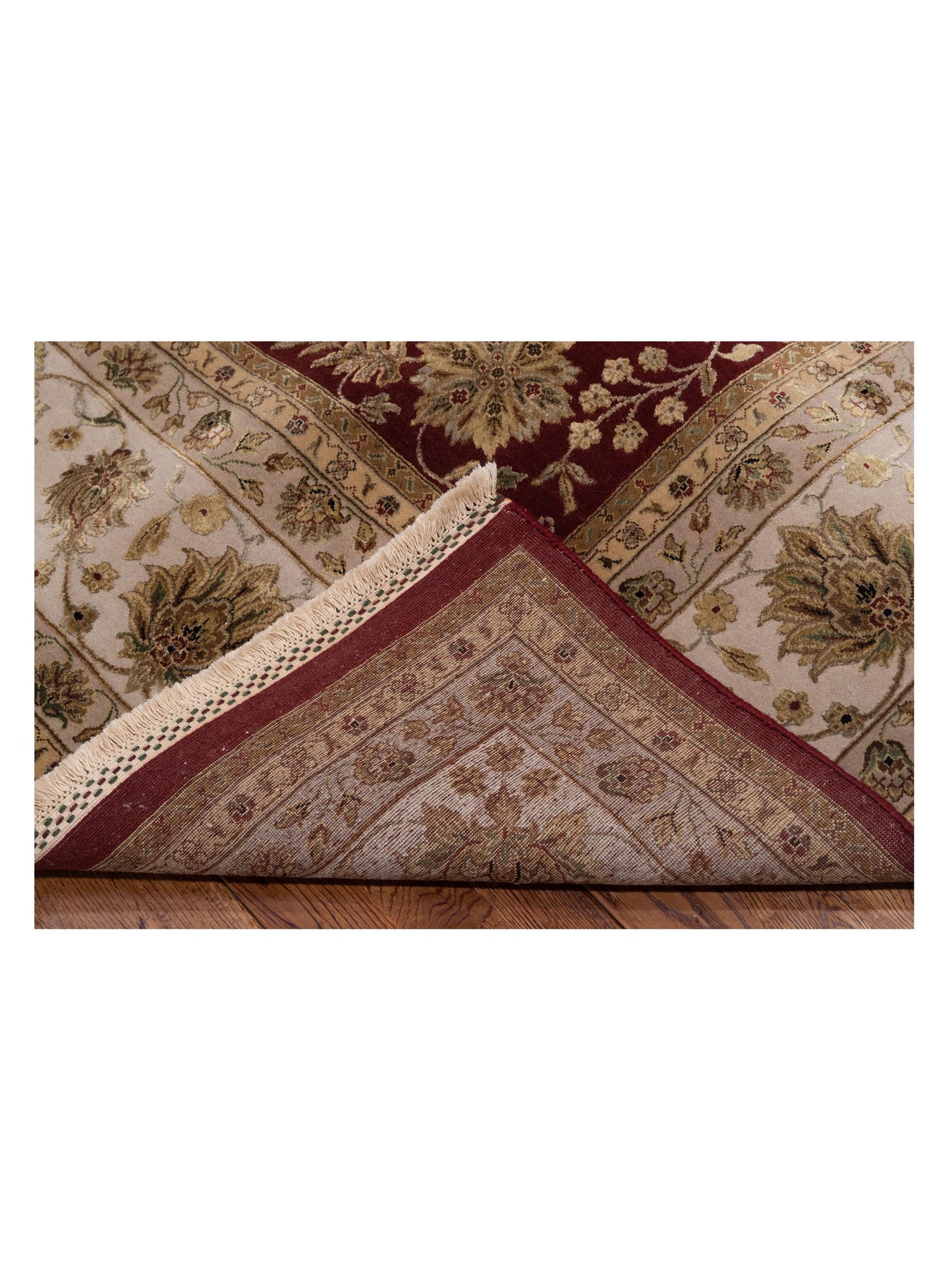 Javira Silk Red Beige 8.8x12.5 Hand Knotted Rug