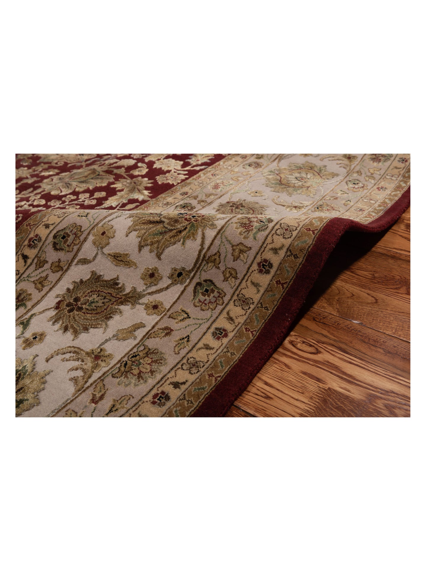 Javira Silk Red Beige 8.8x12.5 Hand Knotted Rug