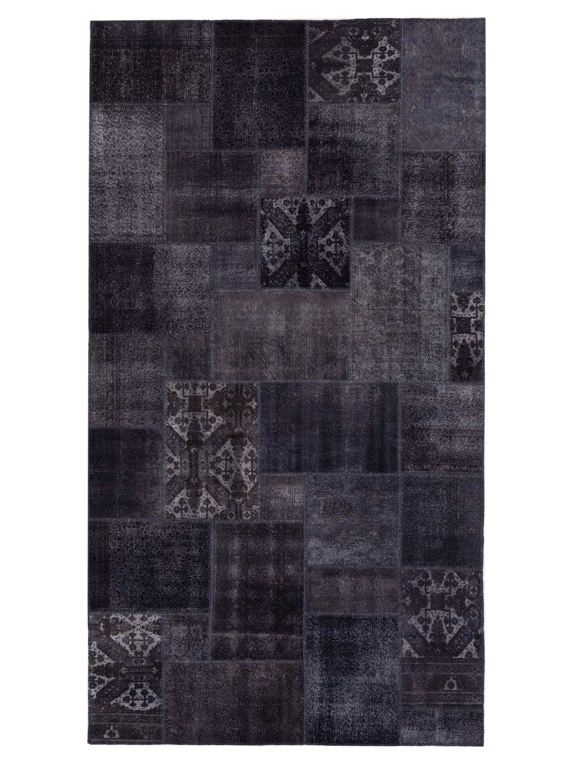 Pasha Turkish Vestige Patchwork  Charcoal  Contemporary