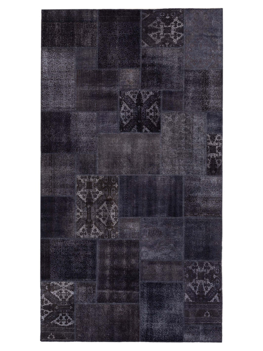 Pasha Turkish Vestige Patchwork  Charcoal  Contemporary