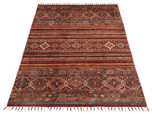 Khoraya Multi 4.11x6.10 Hand Knotted Rug