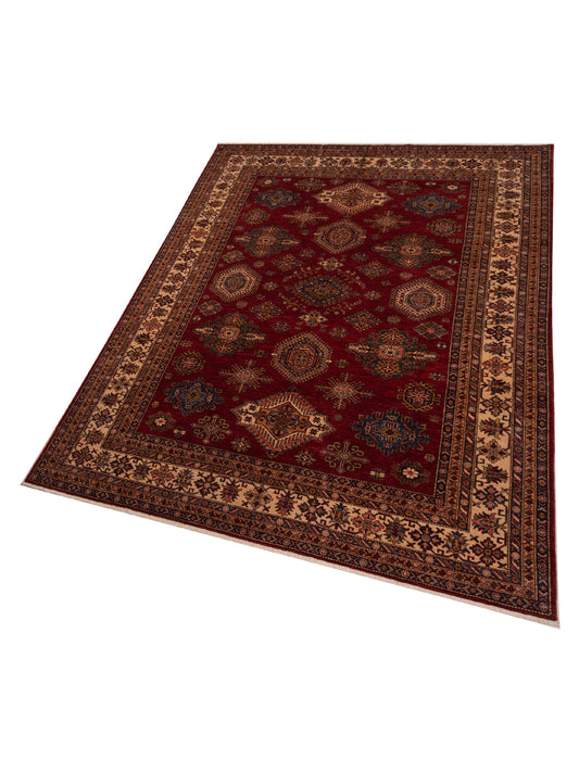 Zamira Red Ivory 9x12.3 Hand Knotted Rug