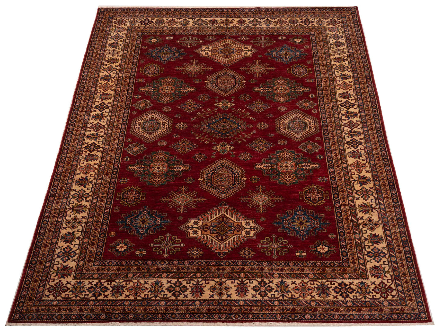 Zamira Red Ivory 9x12.3 Hand Knotted Rug