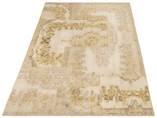 Patchwork Light Green 8.1x10 Hand Knotted Rug