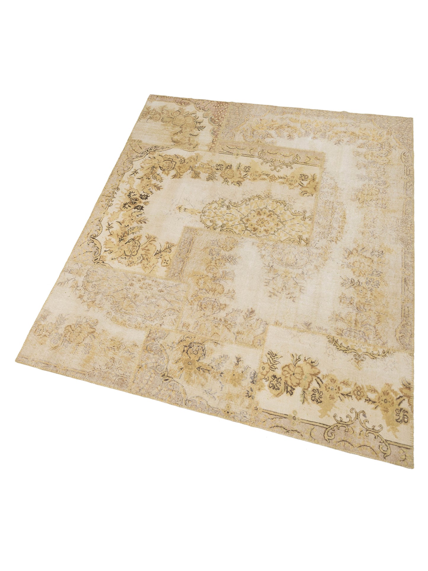 Patchwork Light Green 8.1x10 Hand Knotted Rug