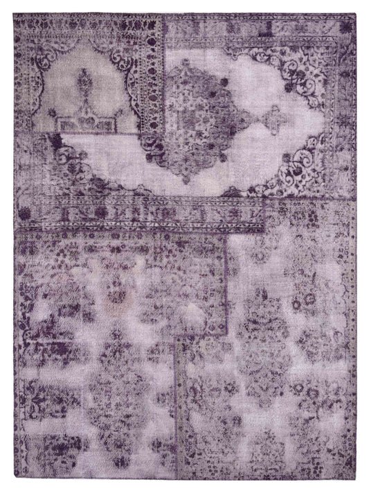 Pasha Turkish Vestige Patchwork  Purple  Contemporary
