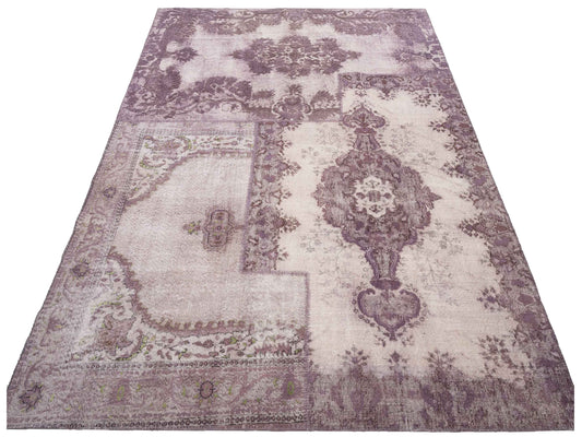 Patchwork Purple 9.1x12 Hand Knotted Rug