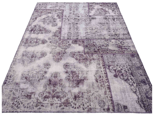 Patchwork Purple 9.1x12 Hand Knotted Rug