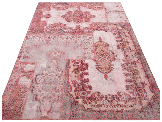 Patchwork Pink 9.1x12 Hand Knotted Rug