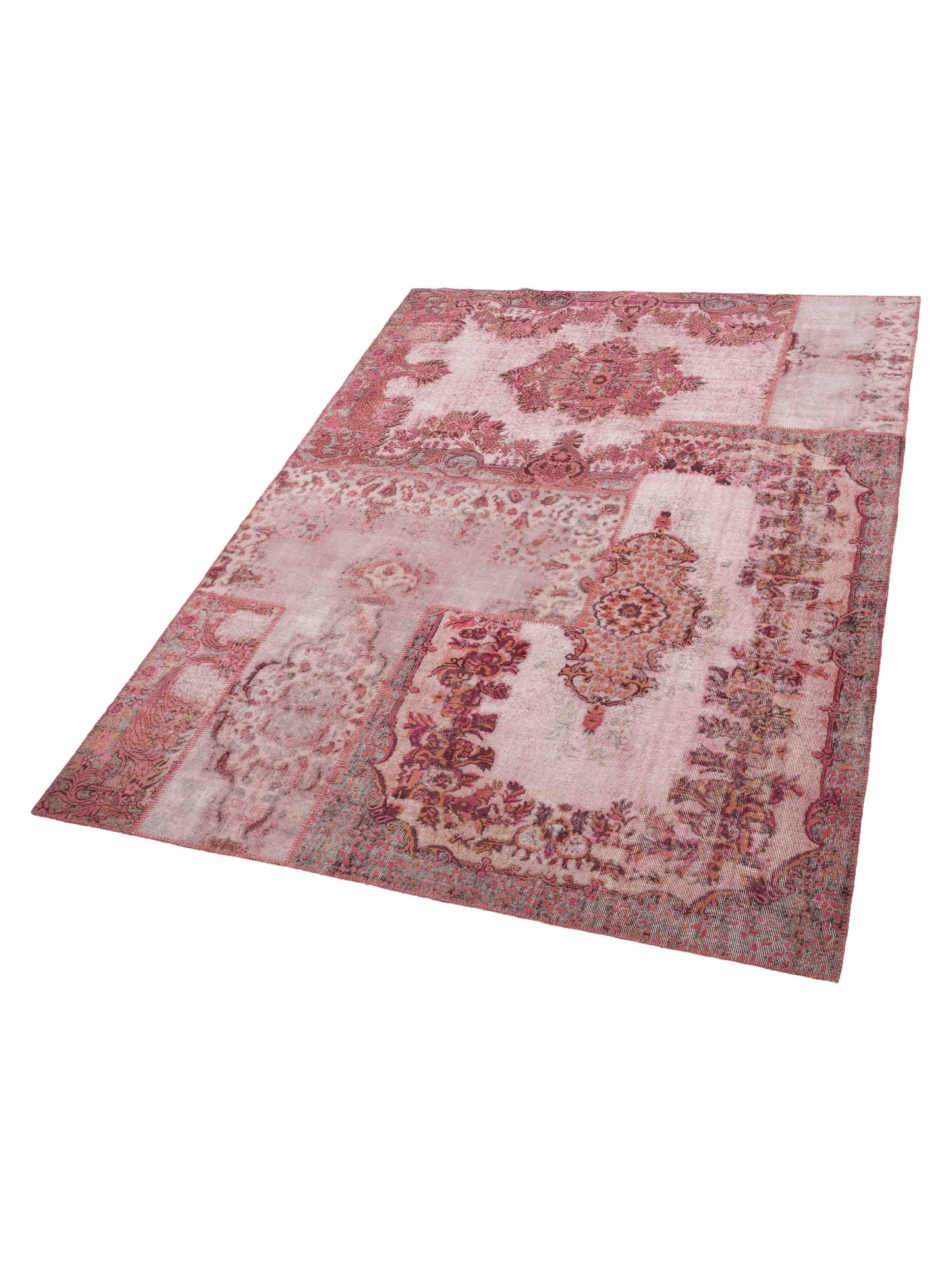 Patchwork Pink 9.1x12 Hand Knotted Rug