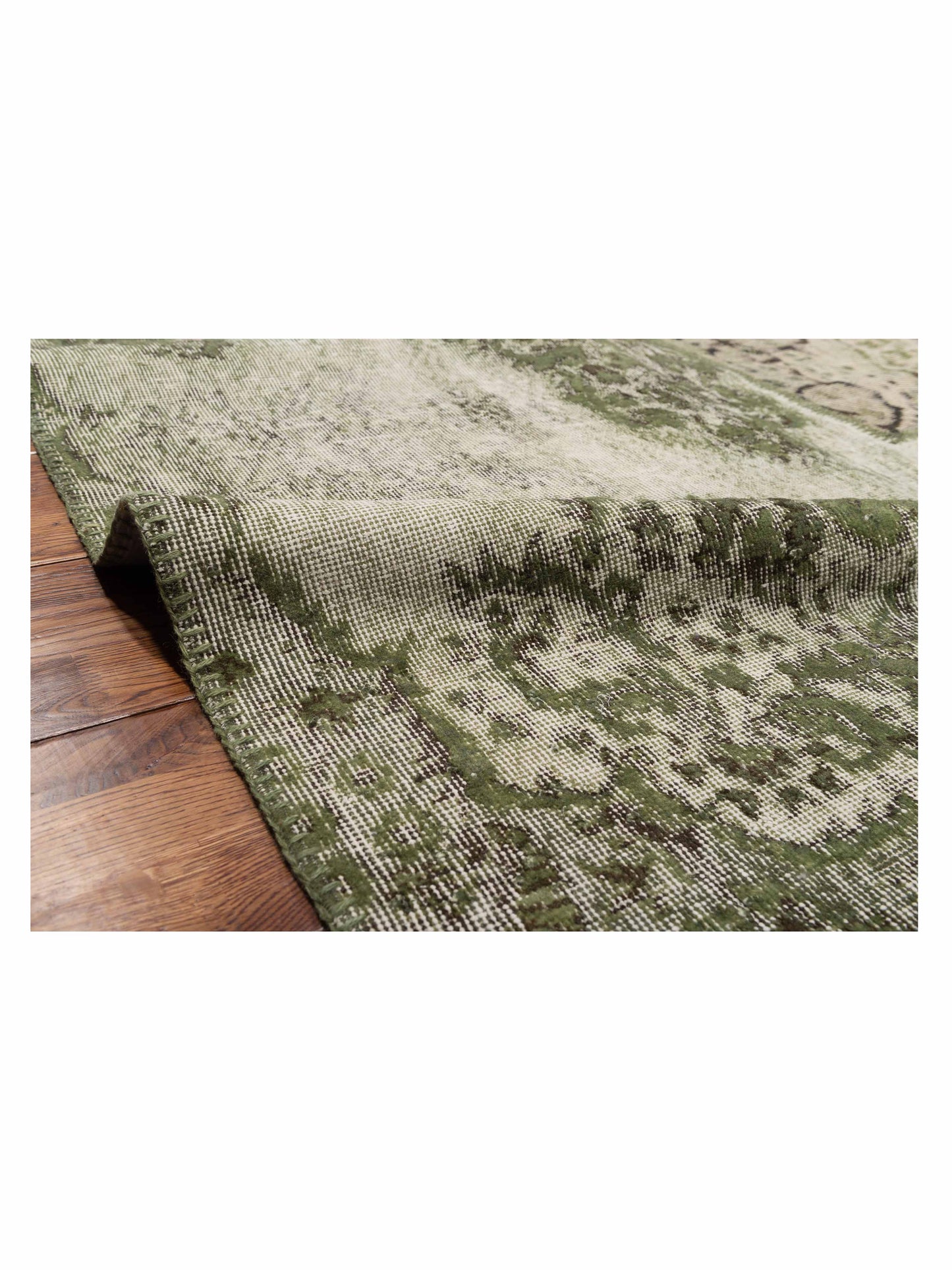 Patchwork Green 9.1x12 Hand Knotted Rug