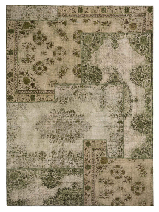 Pasha Turkish Vestige Patchwork  Green  Contemporary