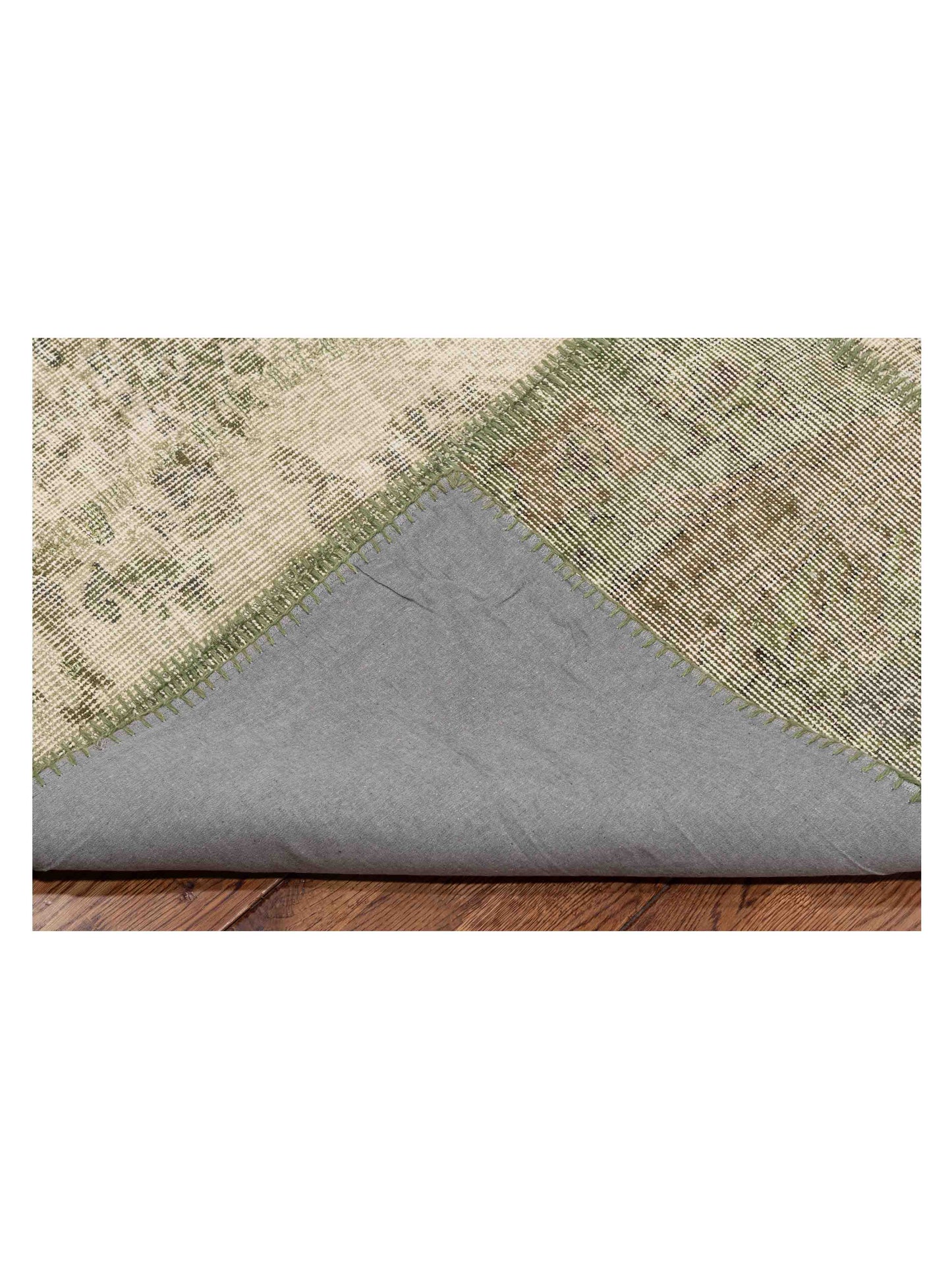 Patchwork Green 8.1x10 Hand Knotted Rug