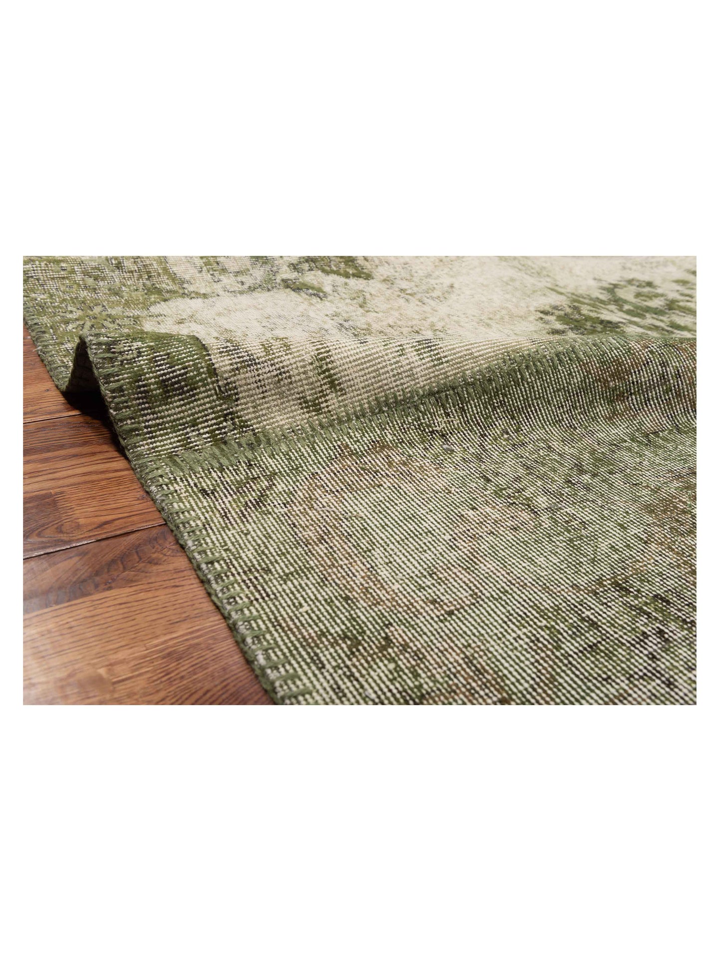 Patchwork Green 8.1x10 Hand Knotted Rug