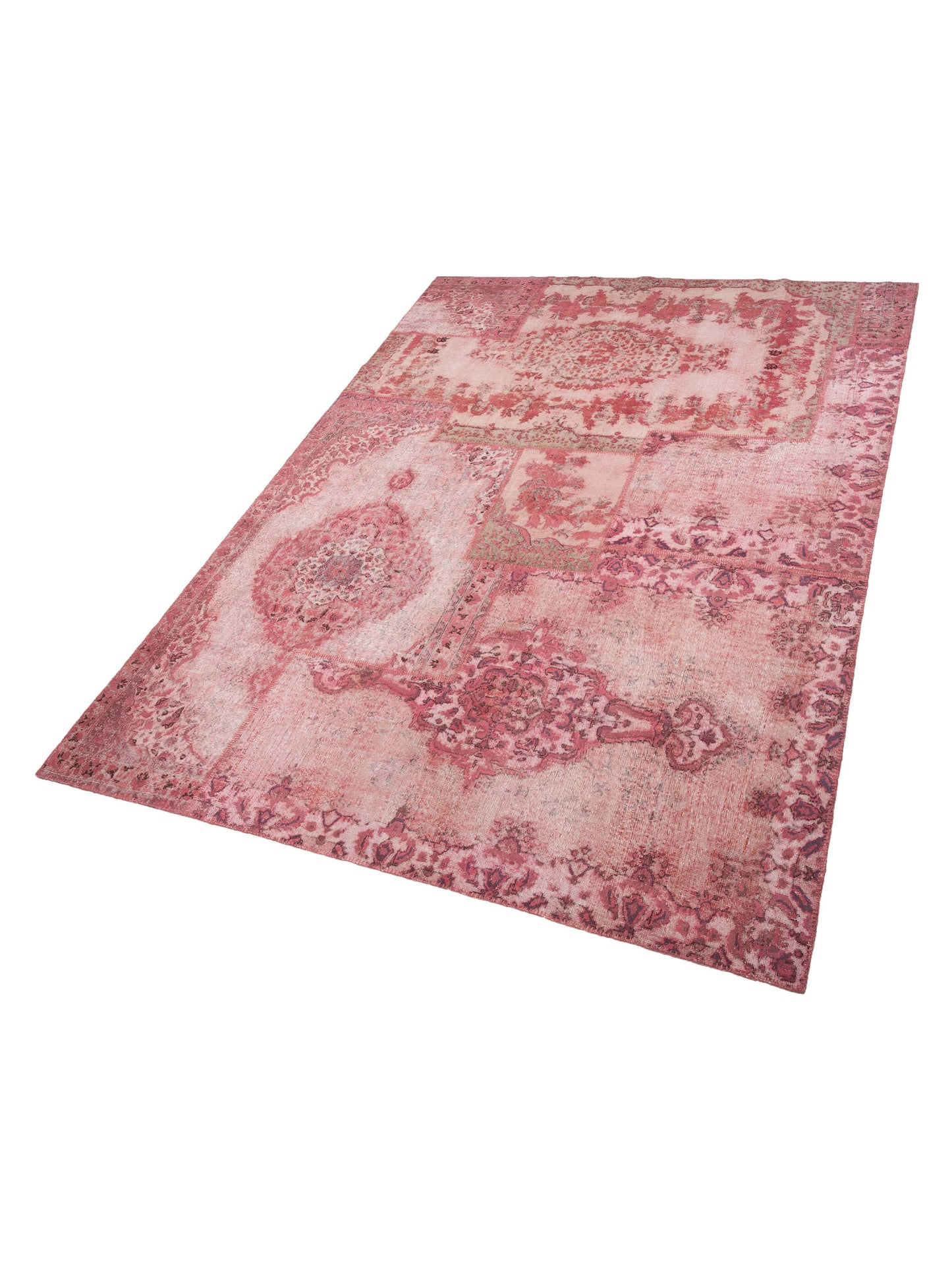 Patchwork Pink 10.1x13.11 Hand Knotted Rug