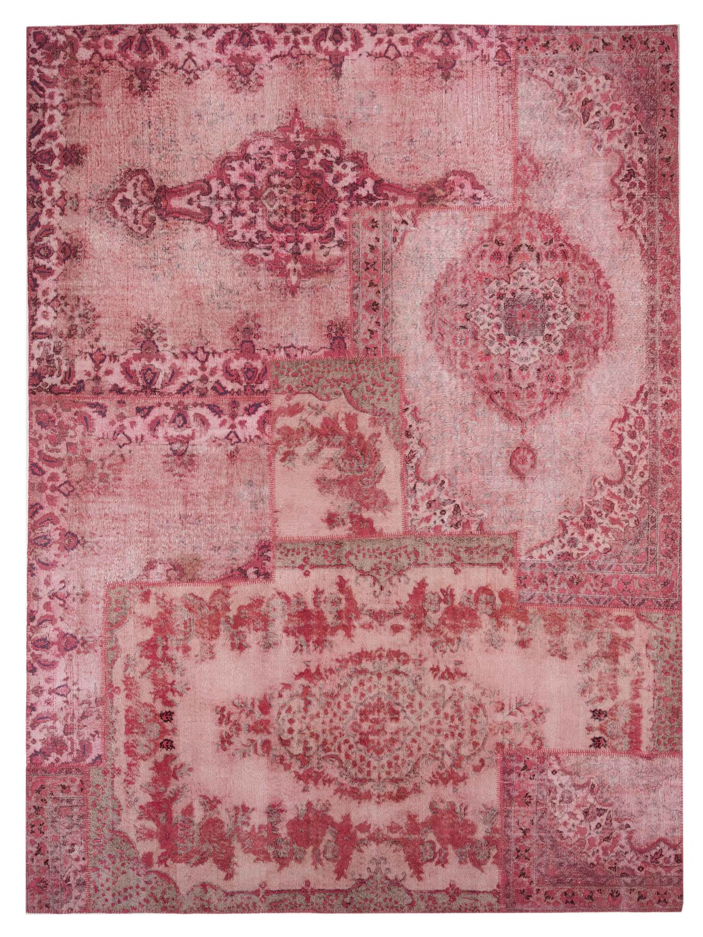 Pasha Turkish Vestige Patchwork  Pink  Contemporary