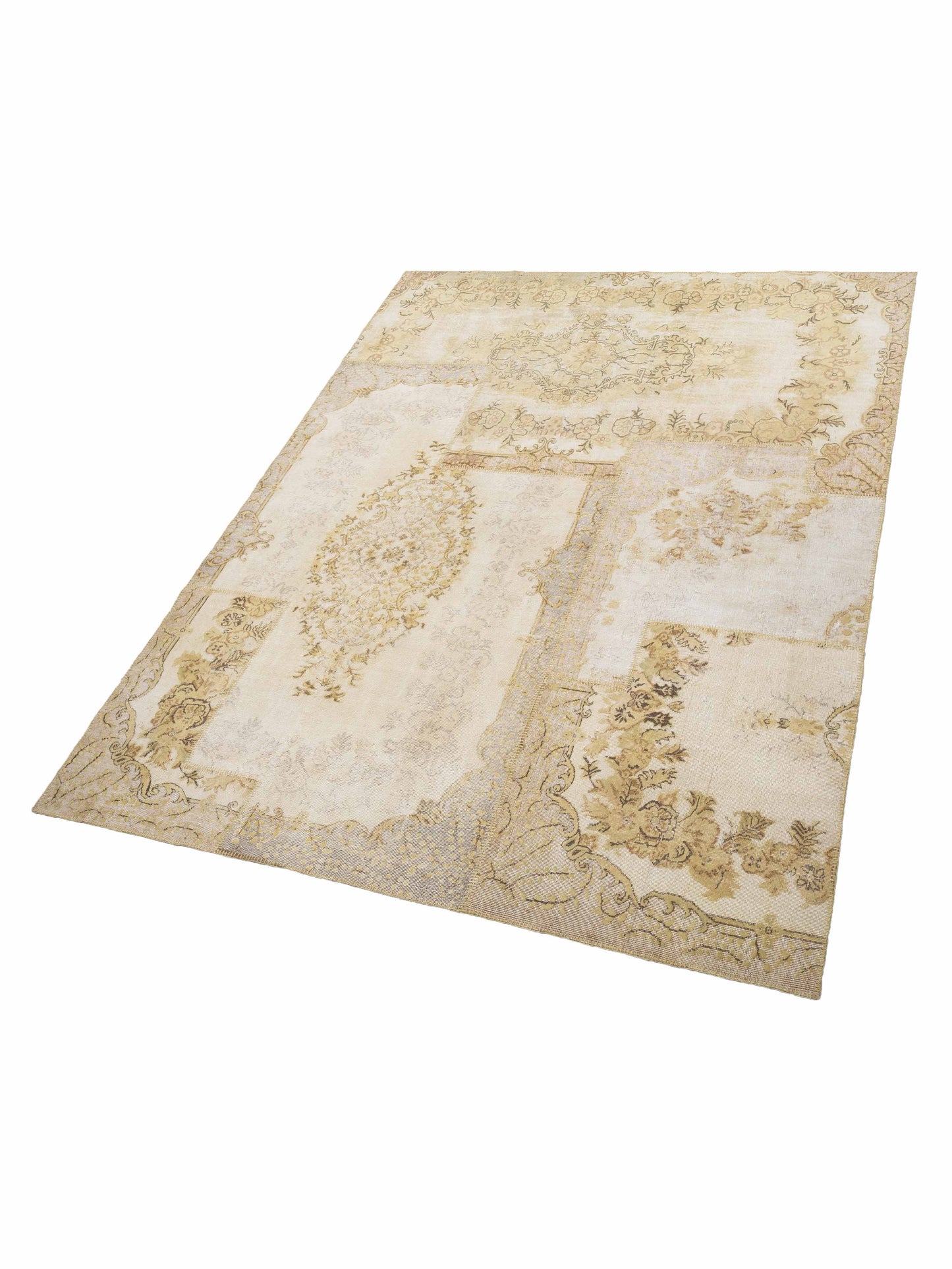 Patchwork Light Green 9.1x12 Hand Knotted Rug