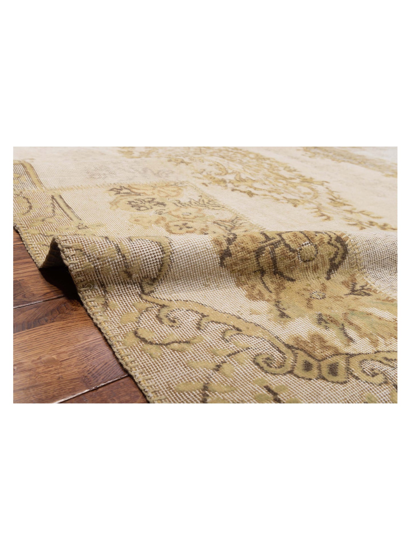 Patchwork Light Green 9.1x12 Hand Knotted Rug