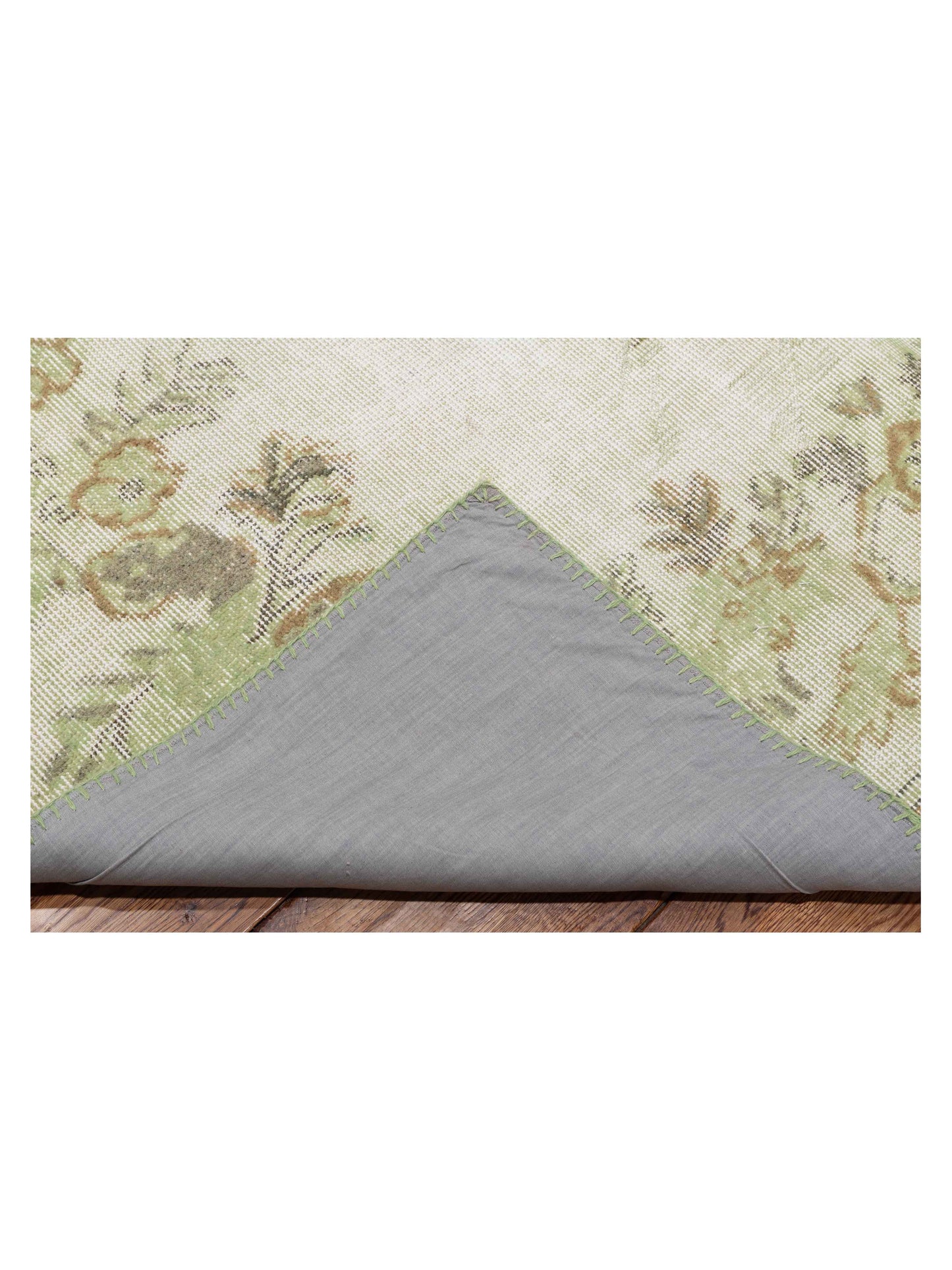 Patchwork Ivory Green 9.1x12 Hand Knotted Rug