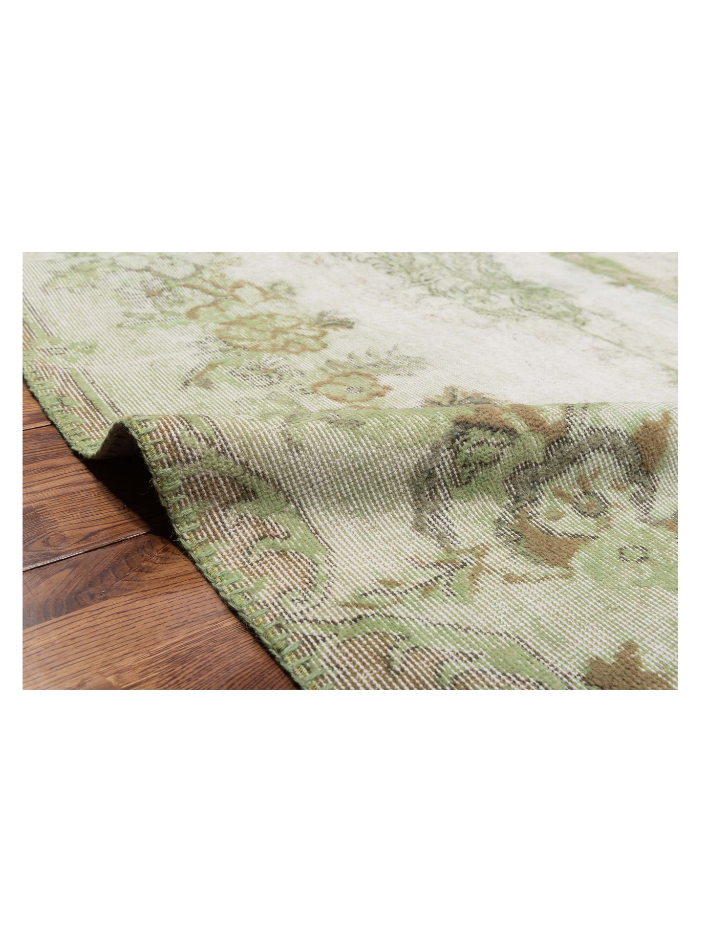 Patchwork Ivory Green 9.1x12 Hand Knotted Rug