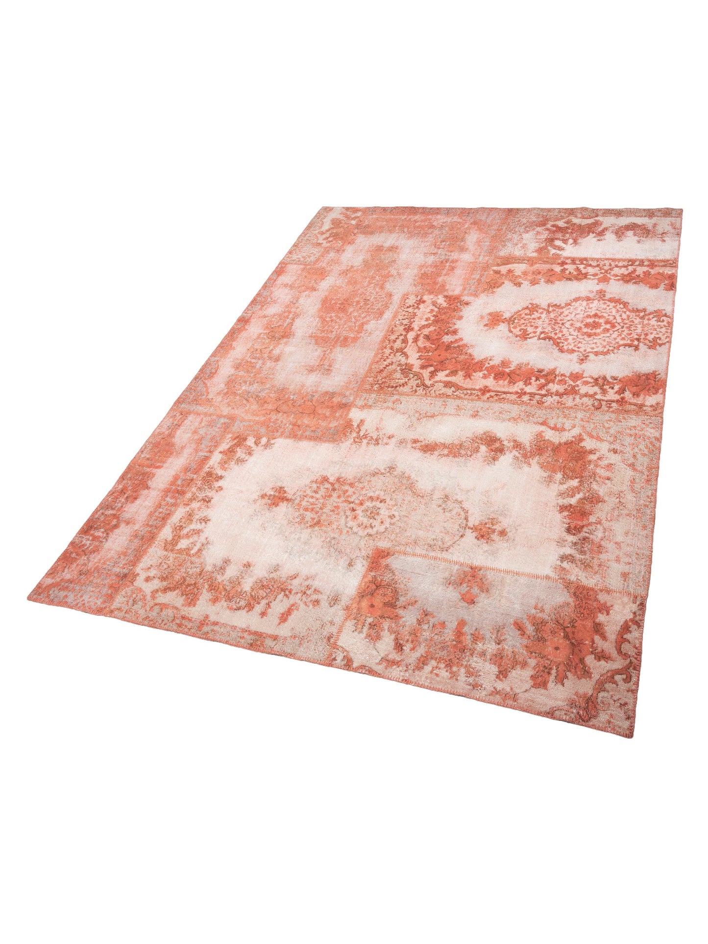 Patchwork Coral 10.1x13.1 Hand Knotted Rug