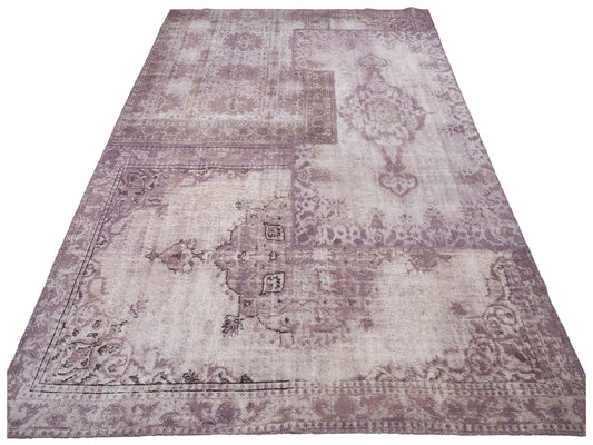 Patchwork Purple 10.1x13.1 Hand Knotted Rug
