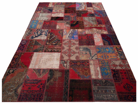 Patchwork Multi 10x13.11 Hand Knotted Rug