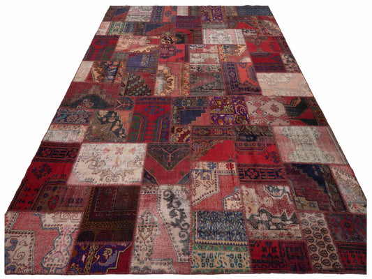 Patchwork Multi 11.6x15.7 Hand Knotted Rug
