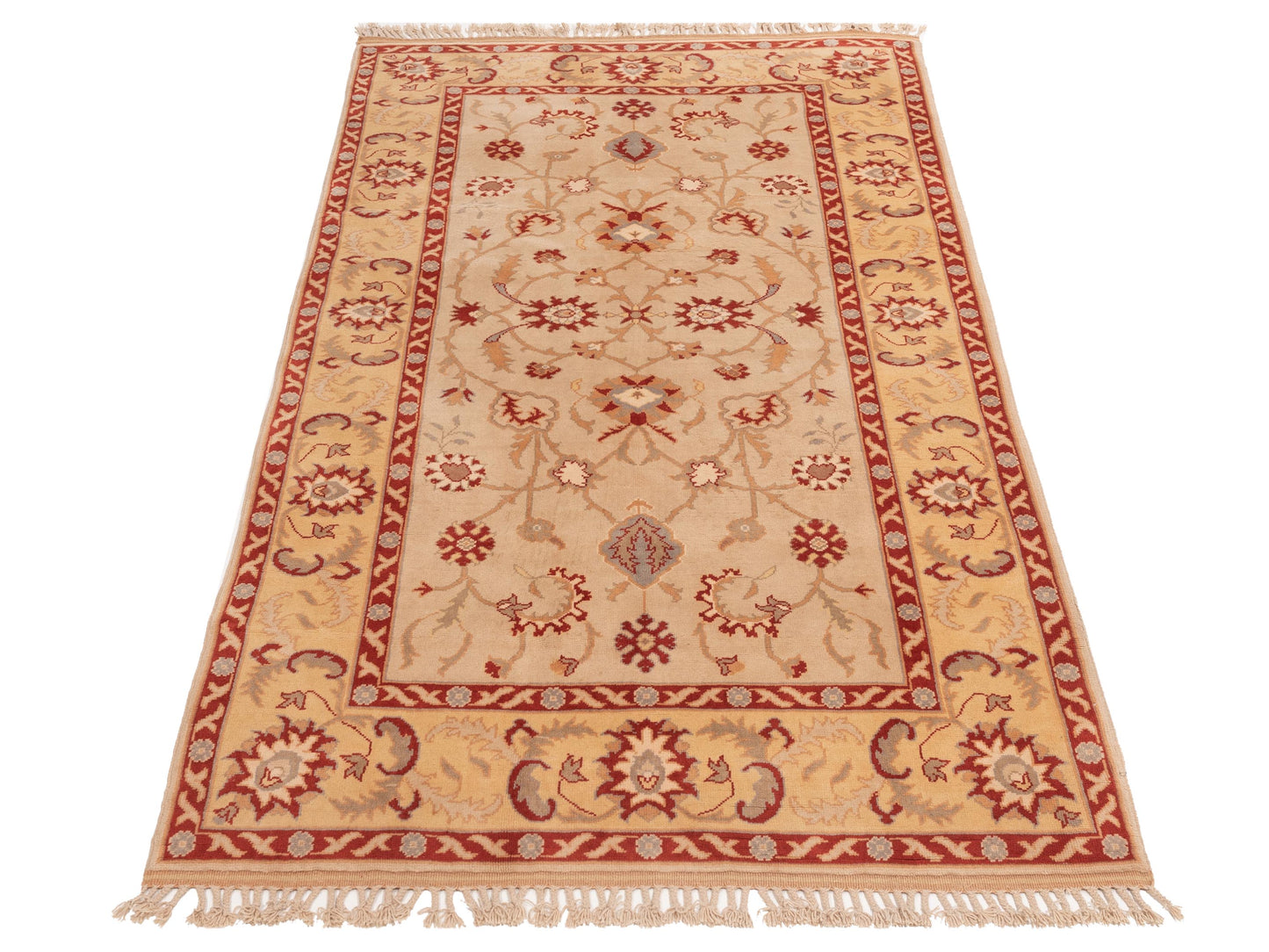 Turkeya Beige Gold 5.7x9.7 Hand Knotted Rug