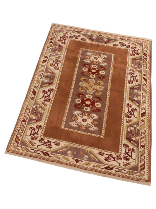 Turkeya Purple Ivory 5.7x8.1 Hand Knotted Rug