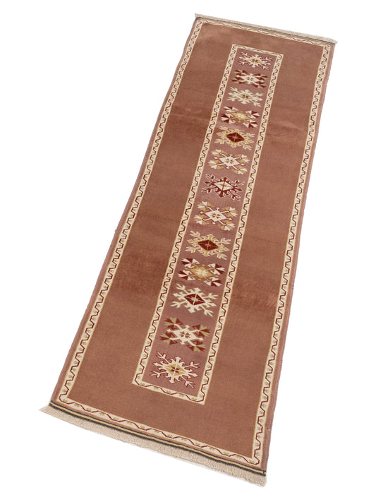 Turkeya Purple Brown 2.9x9.7 Hand Knotted Rug