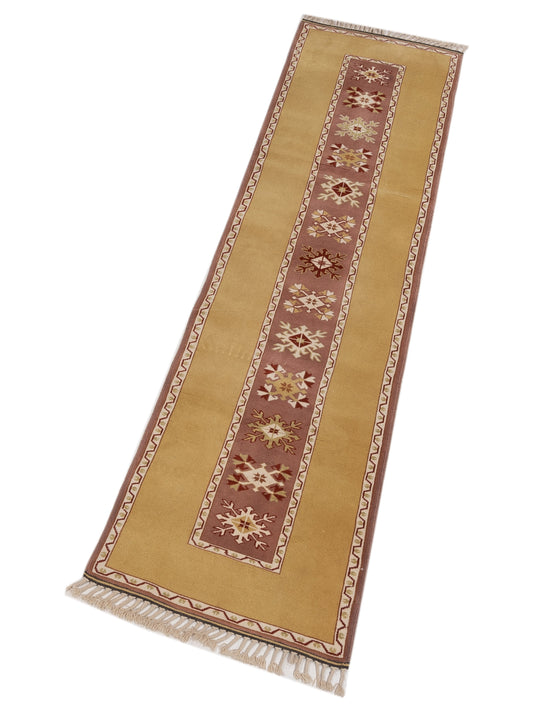 Turkeya Purple Gold 2.9x10.8 Hand Knotted Rug