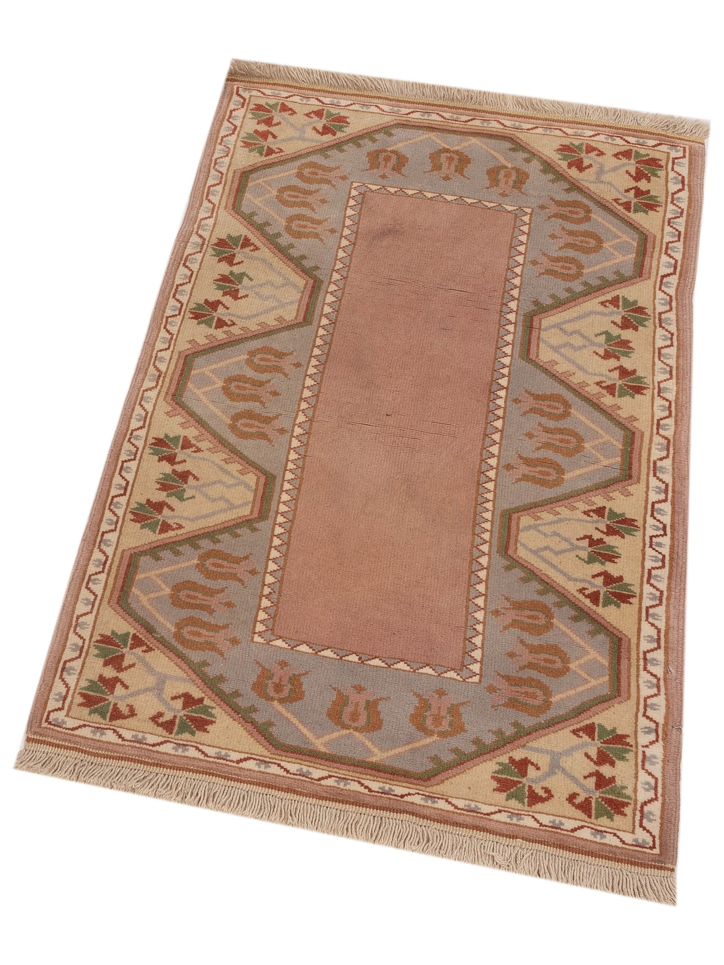 Turkeya Pink Beige 2.8x4.6 Hand Knotted Rug