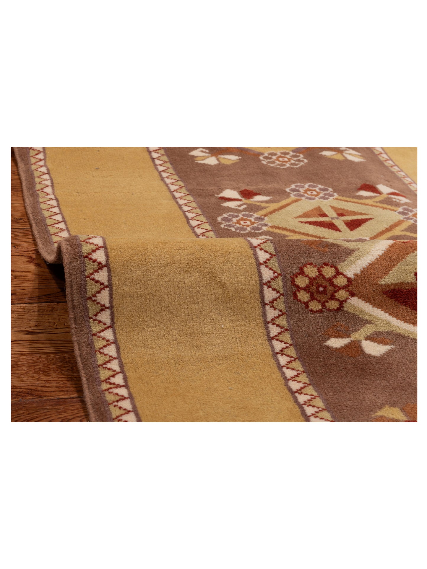 Turkeya Purple Gold 2.8x10.2 Hand Knotted Rug